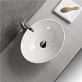 Nero Kleines Keramik Aufsatz Waschbecken oval Gäste WC 40x32